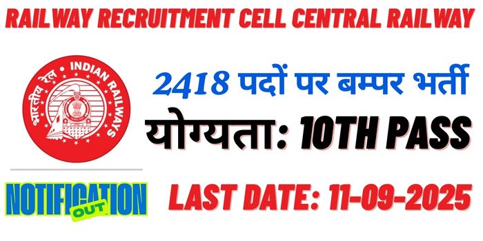Central Railway Recruitment 2025 – Apply Online for 2418 Apprentice Posts Central Railway Recruitment 2025 detail photo
